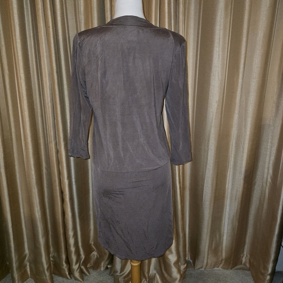 Dolan Left Coast Collection Taupe V-Neck Long Sleeve Dress Size Medium - Picture 5 of 9